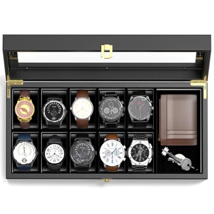 Watch Display Box - Watch Box Organizer for Men, 10