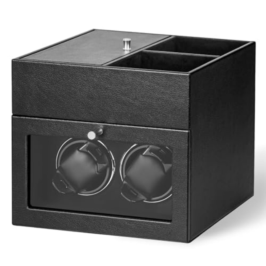 Automatic Watch Winder - Automatic Double Watch Winder with Storage