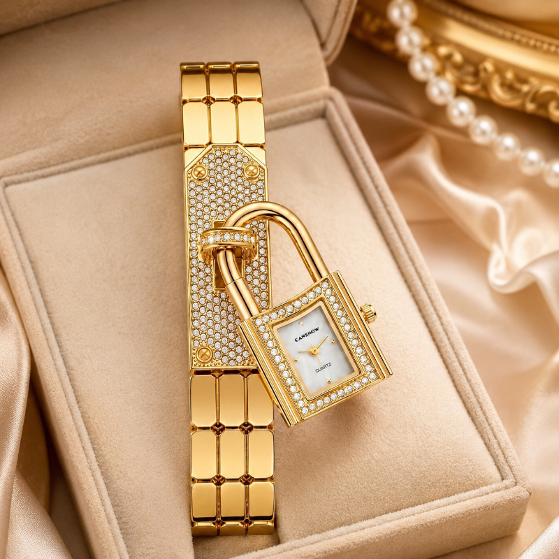 Unique Jewelry Watches - Unique Women's Lock Watch Luxury Crystal