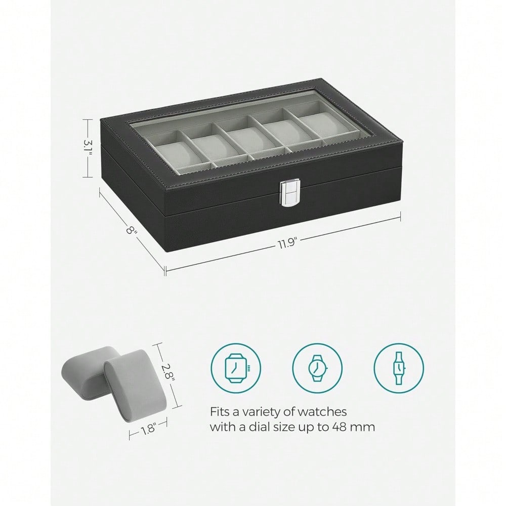 12 Slot Black Watch Box Organi - Watch Display Box recensione e prezzo