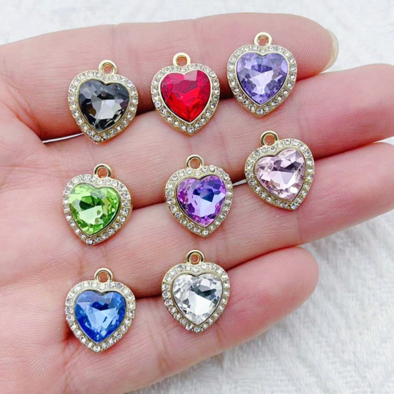 10pcs heart-shaped inlaid colo - Jewelry & Watches Sp Z Oo Ul Frezerów 3 recensione e prezzo