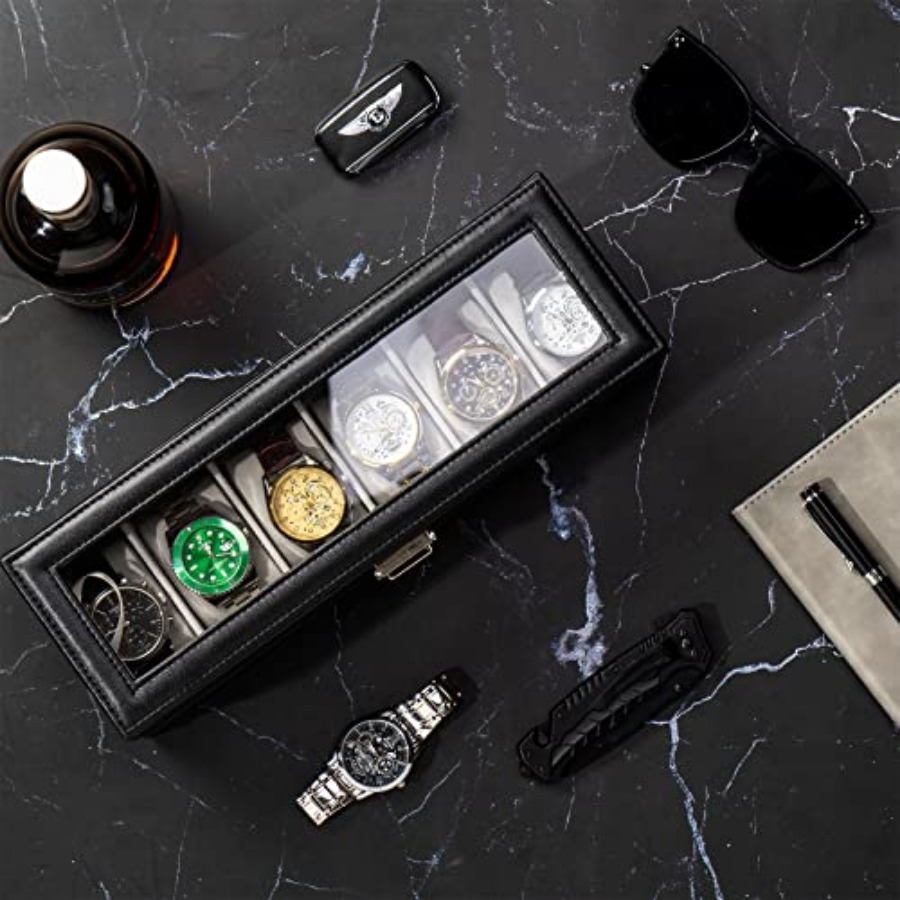 Watch Box, 6 Slot Watches Disp - Watch Display Box recensione e prezzo