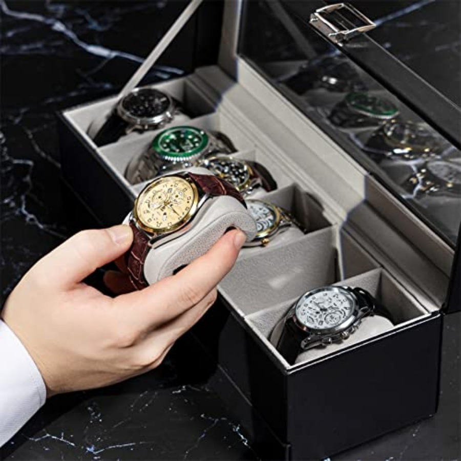 Watch Box, 6 Slot Watches Disp - Watch Display Box recensione e prezzo