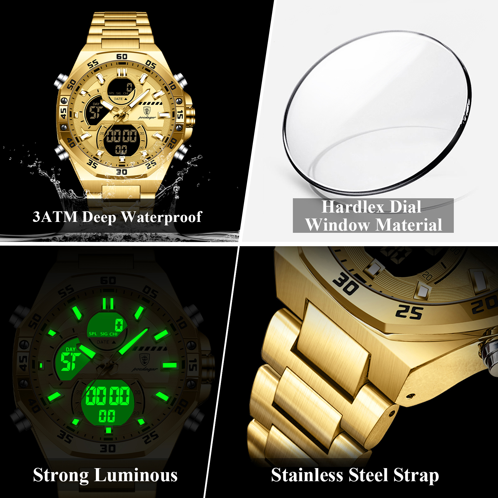 POEDAGAR Sport Men Watch LED W - Watch Display Box recensione e prezzo