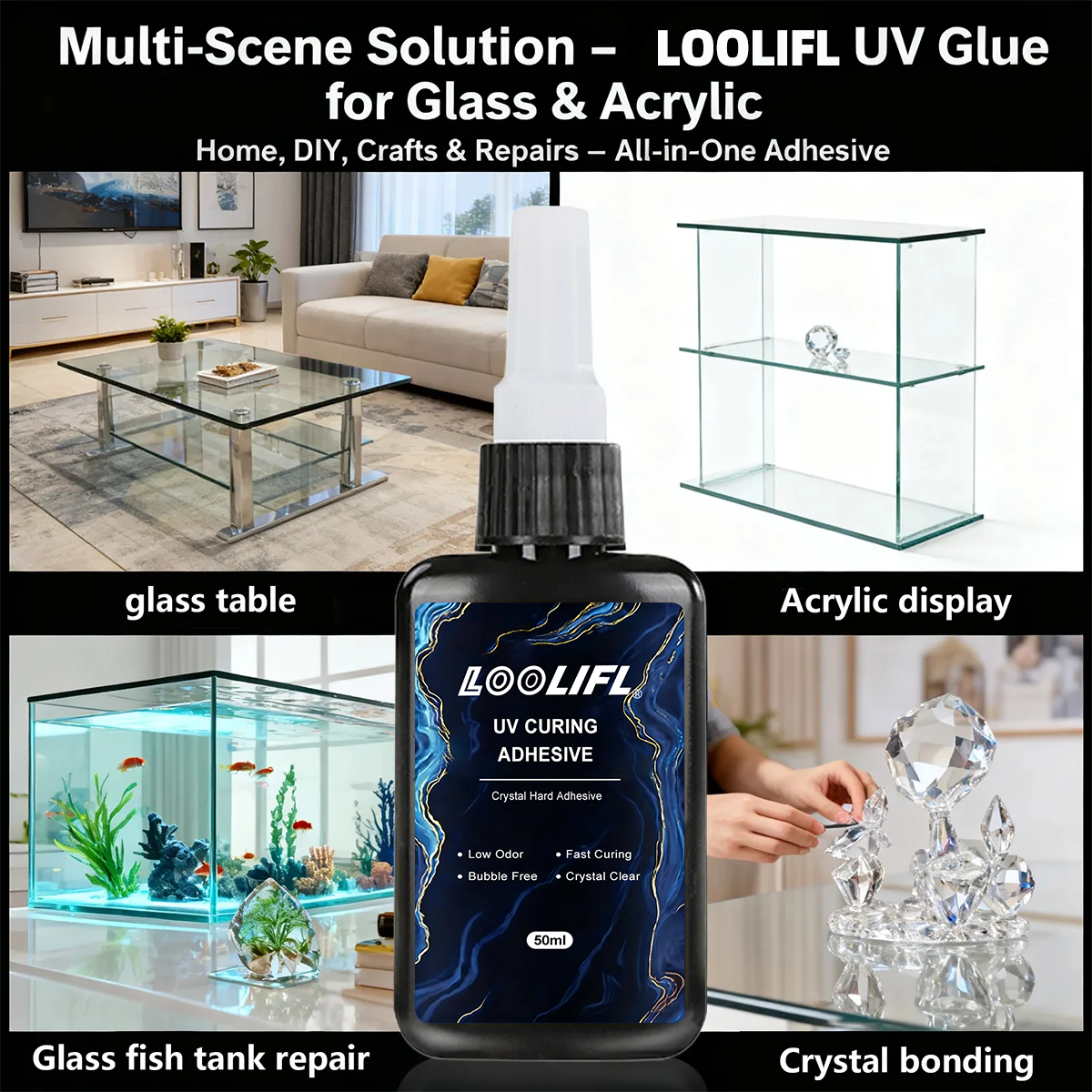 Loolifl 50ml UV Glue with UV L - Jewelry Repair & Watches Photos recensione e prezzo