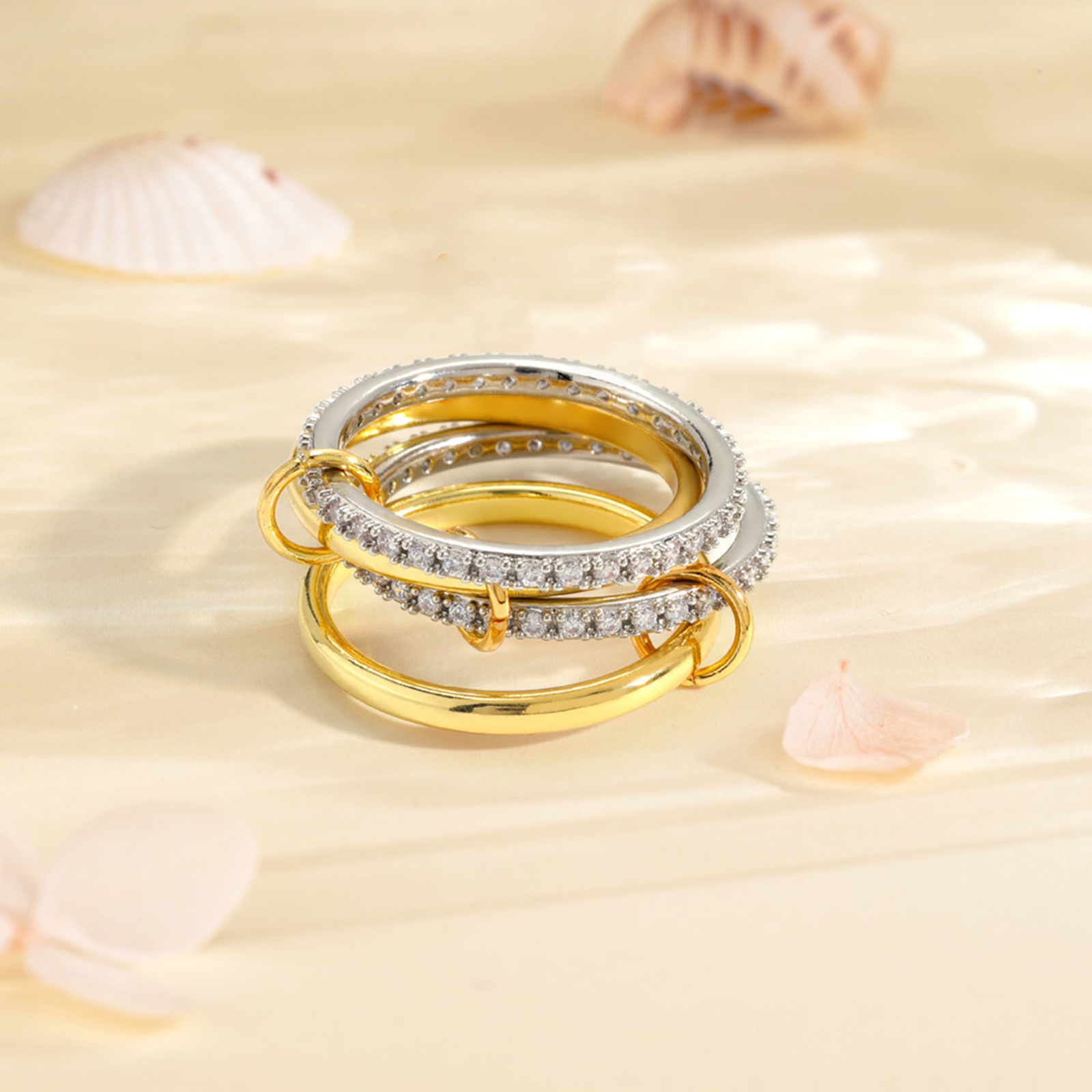 4 Pcs Interlocked Stackable Ri - Jewelry & Watches Sp Z Oo Ul Frezerów 3 recensione e prezzo