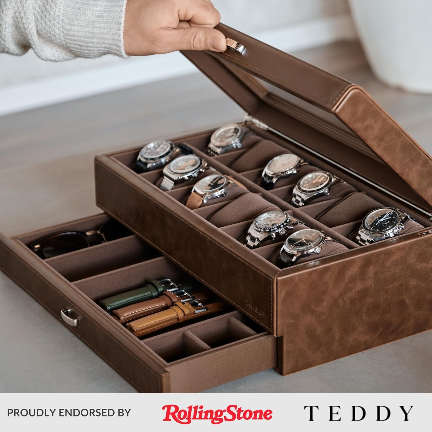 12-Slot Watch Box with Glass D - Watch Display Box recensione e prezzo