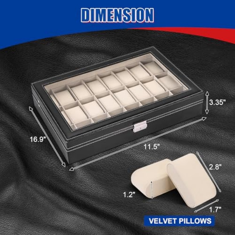 24 Slots Watch Box, PU Leather - Watch Display Box recensione e prezzo