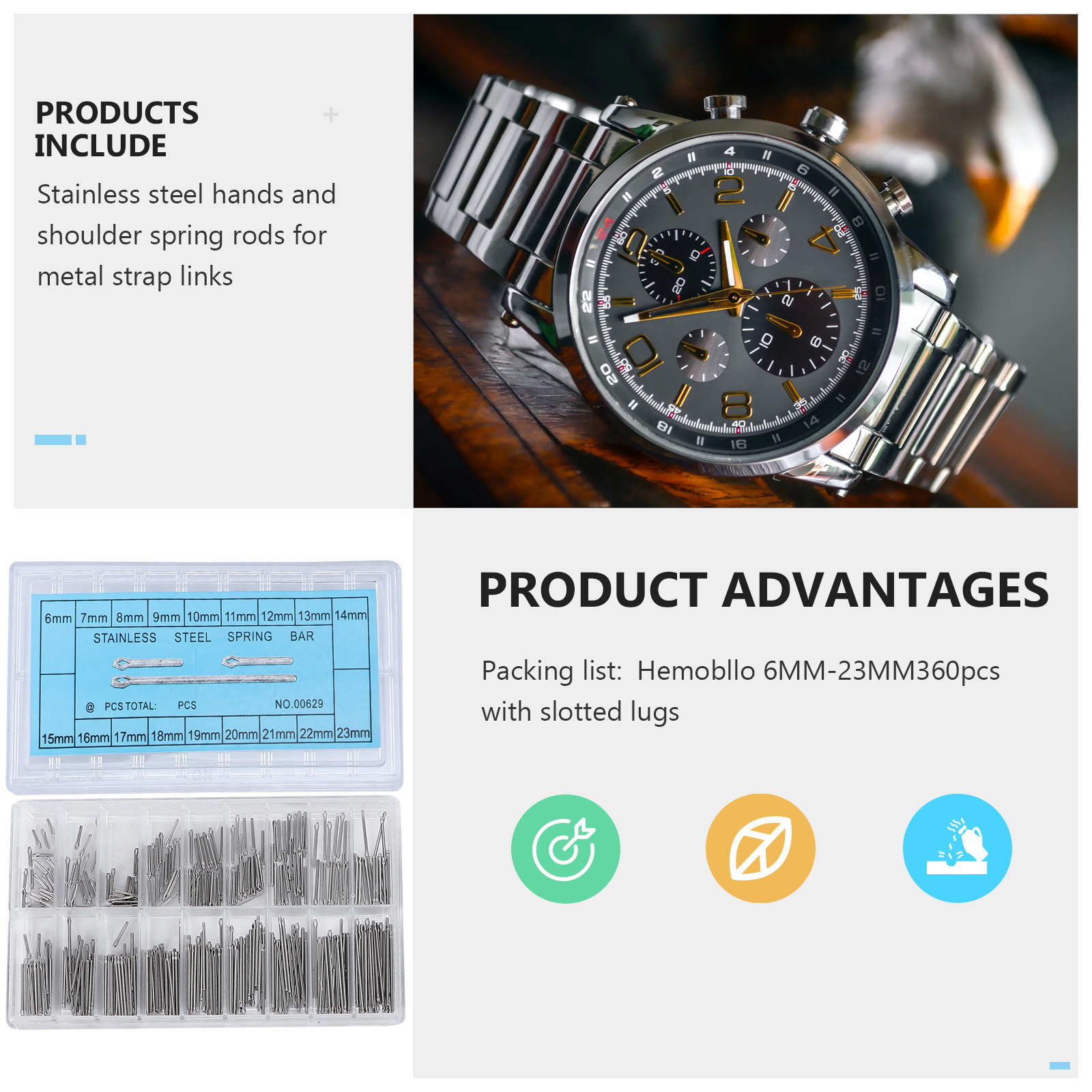 360Pcs Stainless Steel Watch B - Jewelry Repair & Watches Photos recensione e prezzo