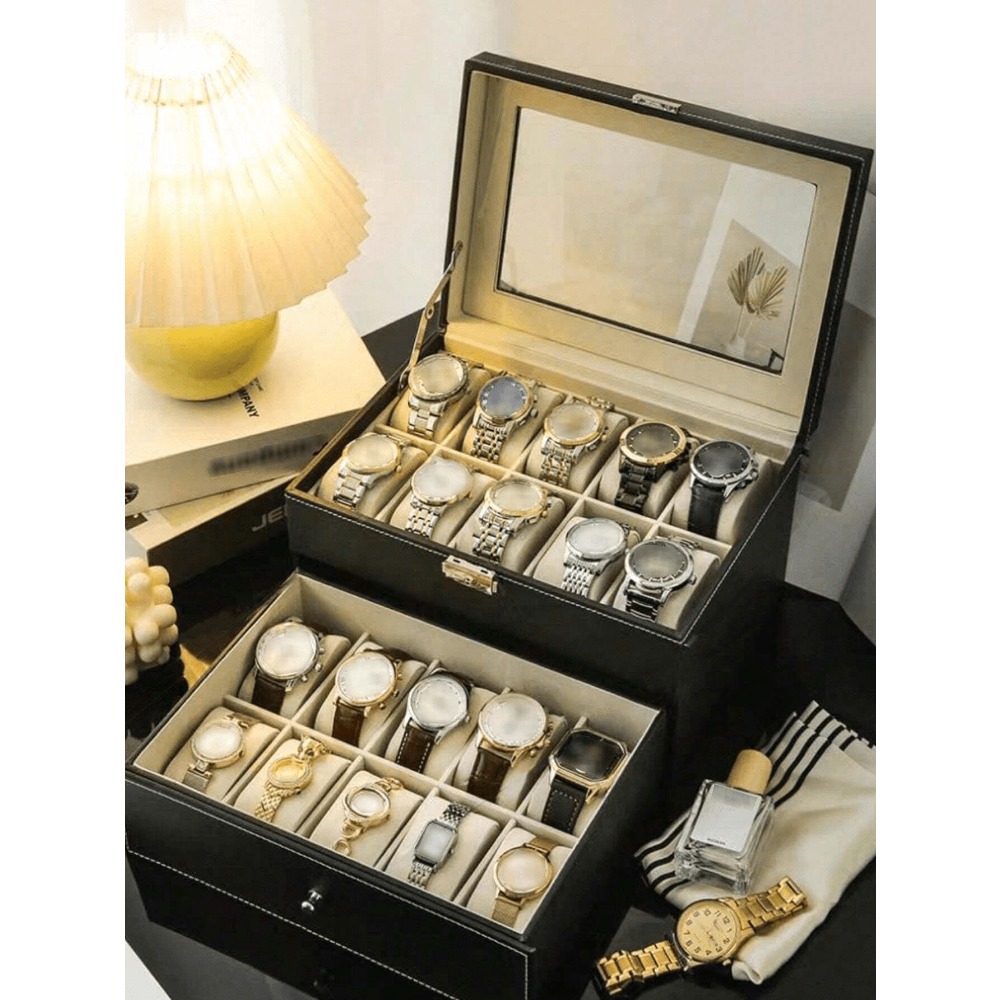 1pc Big Capacity Leather Watch - Watch Display Box recensione e prezzo